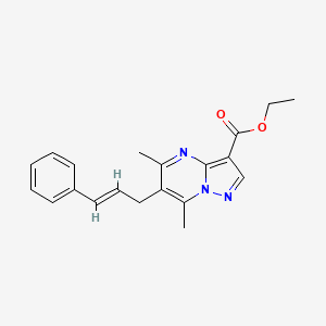 ethyl 5,7-dimethyl-6-[(E)-3-phenyl-2-propenyl]pyrazolo[1,5-a]pyrimidine-3-carboxylate