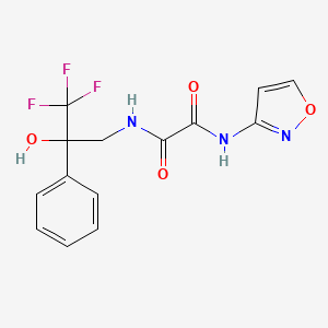 molecular formula C14H12F3N3O4 B2428608 N1-(isoxazol-3-yl)-N2-(3,3,3-trifluoro-2-hydroxy-2-phenylpropyl)oxalamide CAS No. 1351616-29-9