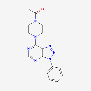 molecular formula C16H17N7O B2428611 1-(4-(3-phenyl-3H-[1,2,3]triazolo[4,5-d]pyrimidin-7-yl)piperazin-1-yl)ethanone CAS No. 920177-14-6