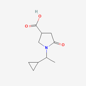 molecular formula C10H15NO3 B2428612 1-(1-环丙基乙基)-5-氧代吡咯烷-3-羧酸 CAS No. 1153362-11-8