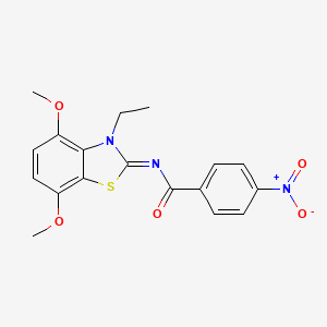 N-(3-ethyl-4,7-dimethoxy-1,3-benzothiazol-2-ylidene)-4-nitrobenzamide