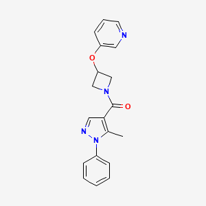 (5-methyl-1-phenyl-1H-pyrazol-4-yl)(3-(pyridin-3-yloxy)azetidin-1-yl)methanone