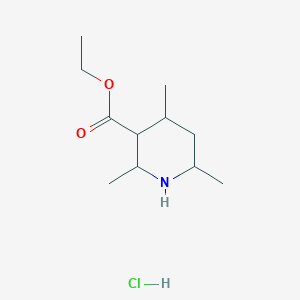 molecular formula C11H22ClNO2 B2428620 2,4,6-トリメチルピペリジン-3-カルボン酸エチル塩酸塩 CAS No. 2137784-39-3