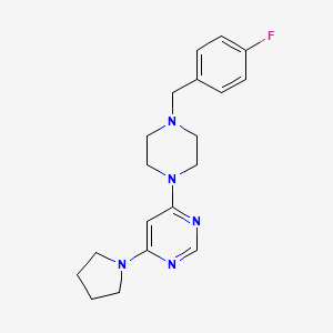 4-{4-[(4-Fluorophenyl)methyl]piperazin-1-yl}-6-(pyrrolidin-1-yl)pyrimidine