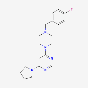 molecular formula C19H24FN5 B2428622 4-{4-[(4-Fluorophenyl)methyl]piperazin-1-yl}-6-(pyrrolidin-1-yl)pyrimidine CAS No. 2415552-36-0