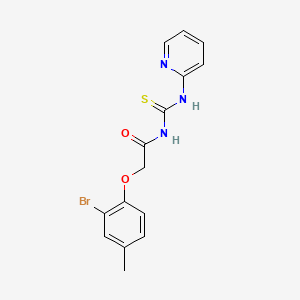 molecular formula C15H14BrN3O2S B2428626 2-(2-bromo-4-methylphenoxy)-N-(pyridin-2-ylcarbamothioyl)acetamide CAS No. 642975-70-0