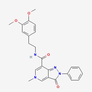 molecular formula C24H24N4O4 B2428629 N-(3,4-dimethoxyphenethyl)-5-methyl-3-oxo-2-phenyl-3,5-dihydro-2H-pyrazolo[4,3-c]pyridine-7-carboxamide CAS No. 921574-46-1