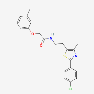 molecular formula C21H21ClN2O2S B2428636 N-{2-[2-(4-chlorophenyl)-4-methyl-1,3-thiazol-5-yl]ethyl}-2-(3-methylphenoxy)acetamide CAS No. 923131-68-4