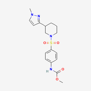 molecular formula C17H22N4O4S B2428637 methyl (4-((3-(1-methyl-1H-pyrazol-3-yl)piperidin-1-yl)sulfonyl)phenyl)carbamate CAS No. 2034461-53-3