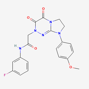 molecular formula C20H18FN5O4 B2428644 N-(3-氟苯基)-2-(8-(4-甲氧基苯基)-3,4-二氧代-3,4,7,8-四氢咪唑并[2,1-c][1,2,4]三嗪-2(6H)-基)乙酰胺 CAS No. 941935-63-3