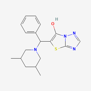 molecular formula C18H22N4OS B2428646 5-((3,5-Dimethylpiperidin-1-yl)(phenyl)methyl)thiazolo[3,2-b][1,2,4]triazol-6-ol CAS No. 1005152-45-3