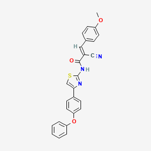 (E)-2-cyano-3-(4-methoxyphenyl)-N-[4-(4-phenoxyphenyl)-1,3-thiazol-2-yl]prop-2-enamide