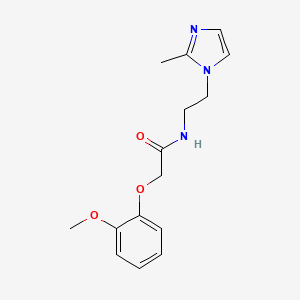 molecular formula C15H19N3O3 B2428653 2-(2-甲氧基苯氧基)-N-(2-(2-甲基-1H-咪唑-1-基)乙基)乙酰胺 CAS No. 1286695-72-4
