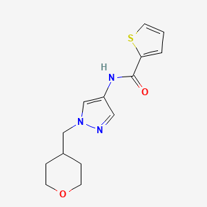 N-(1-((tetrahydro-2H-pyran-4-yl)methyl)-1H-pyrazol-4-yl)thiophene-2-carboxamide