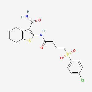 2-(4-((4-Chlorophenyl)sulfonyl)butanamido)-4,5,6,7-tetrahydrobenzo[b]thiophene-3-carboxamide