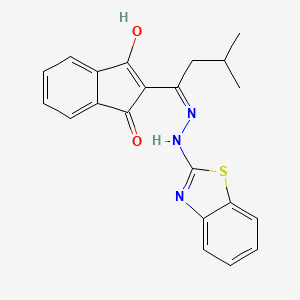 molecular formula C21H19N3O2S B2428668 (Z)-2-(1-(2-(苯并[d]噻唑-2-基)腙)-3-甲基丁基)-3-羟基-1H-茚-1-酮 CAS No. 326882-80-8