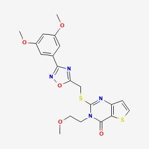 2-(((3-(3,5-dimethoxyphenyl)-1,2,4-oxadiazol-5-yl)methyl)thio)-3-(2-methoxyethyl)thieno[3,2-d]pyrimidin-4(3H)-one