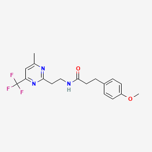 molecular formula C18H20F3N3O2 B2428672 3-(4-méthoxyphényl)-N-(2-(4-méthyl-6-(trifluorométhyl)pyrimidin-2-yl)éthyl)propanamide CAS No. 1396862-28-4