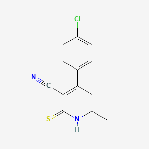 molecular formula C13H9ClN2S B2428673 4-(4-chlorophenyl)-6-methyl-2-sulfanylidene-1H-pyridine-3-carbonitrile CAS No. 94639-14-2