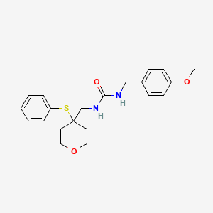 molecular formula C21H26N2O3S B2428683 1-(4-methoxybenzyl)-3-((4-(phenylthio)tetrahydro-2H-pyran-4-yl)methyl)urea CAS No. 1797735-56-8