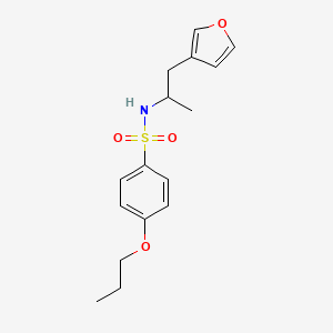 molecular formula C16H21NO4S B2428685 N-(1-(furan-3-yl)propan-2-yl)-4-propoxybenzenesulfonamide CAS No. 1788675-01-3