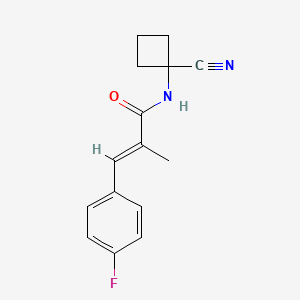 molecular formula C15H15FN2O B2428688 (E)-N-(1-氰代环丁基)-3-(4-氟苯基)-2-甲基丙-2-烯酰胺 CAS No. 1436374-70-7