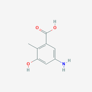 molecular formula C8H9NO3 B2428692 5-Amino-3-hydroxy-2-methylbenzoic acid CAS No. 147216-91-9