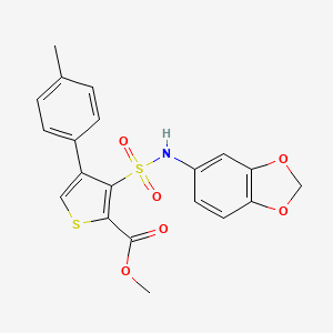 Methyl 3-[(1,3-benzodioxol-5-ylamino)sulfonyl]-4-(4-methylphenyl)thiophene-2-carboxylate