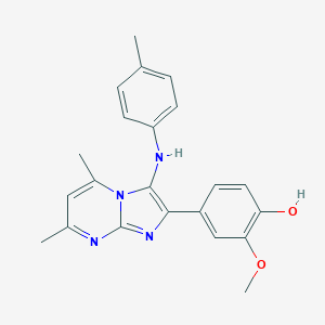 4-[5,7-Dimethyl-3-(4-toluidino)imidazo[1,2-a]pyrimidin-2-yl]-2-methoxyphenol