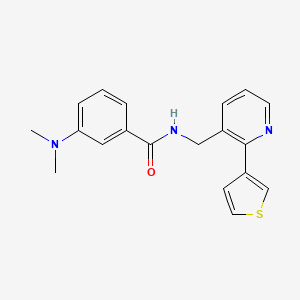 3-(dimethylamino)-N-((2-(thiophen-3-yl)pyridin-3-yl)methyl)benzamide