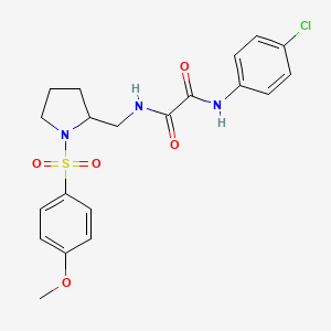 molecular formula C20H22ClN3O5S B2428769 N1-(4-氯苯基)-N2-((1-((4-甲氧基苯基)磺酰基)吡咯烷-2-基)甲基)草酰胺 CAS No. 896286-45-6