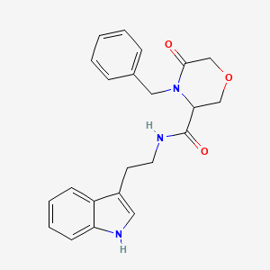 molecular formula C22H23N3O3 B2428770 N-(2-(1H-indol-3-yl)ethyl)-4-benzyl-5-oxomorpholine-3-carboxamide CAS No. 1351582-15-4