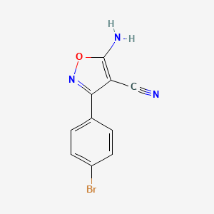 molecular formula C10H6BrN3O B2428778 5-氨基-3-(4-溴苯基)-1,2-恶唑-4-腈 CAS No. 866154-02-1