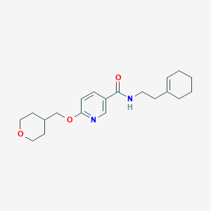 molecular formula C20H28N2O3 B2428784 N-(2-(cyclohex-1-en-1-yl)ethyl)-6-((tetrahydro-2H-pyran-4-yl)methoxy)nicotinamide CAS No. 2034448-11-6