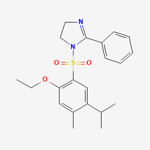 molecular formula C21H26N2O3S B2428785 1-[2-ethoxy-4-methyl-5-(propan-2-yl)benzenesulfonyl]-2-phenyl-4,5-dihydro-1H-imidazole CAS No. 873580-35-9