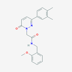 molecular formula C22H23N3O3 B2428786 2-[3-(3,4-dimethylphenyl)-6-oxopyridazin-1-yl]-N-[(2-methoxyphenyl)methyl]acetamide CAS No. 941883-48-3