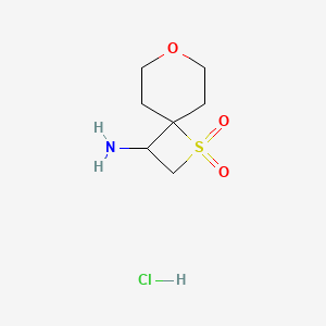 molecular formula C7H14ClNO3S B2428787 盐酸3-氨基-7-氧杂-1-硫代螺[3.5]壬烷 1,1-二氧化物 CAS No. 2230798-92-0