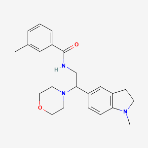molecular formula C23H29N3O2 B2428792 3-甲基-N-(2-(1-甲基吲哚-5-基)-2-吗啉基乙基)苯甲酰胺 CAS No. 922034-43-3