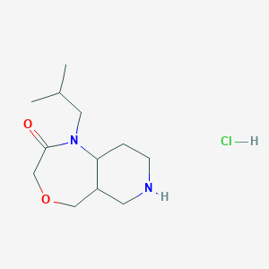 molecular formula C12H23ClN2O2 B2428794 1-(2-Methylpropyl)-decahydropyrido[4,3-e][1,4]oxazepin-2-one hydrochloride CAS No. 2320340-16-5