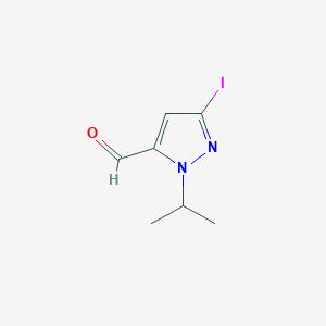 molecular formula C7H9IN2O B2428795 5-碘-2-丙-2-基吡唑-3-甲醛 CAS No. 2226182-09-6