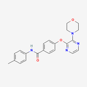 molecular formula C22H22N4O3 B2428798 N-(4-甲基苯基)-4-{[3-(吗啉-4-基)吡嗪-2-基]氧基}苯甲酰胺 CAS No. 1251599-51-5