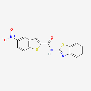 molecular formula C16H9N3O3S2 B2428799 N-(1,3-苯并噻唑-2-基)-5-硝基-1-苯并噻吩-2-甲酰胺 CAS No. 477548-18-8