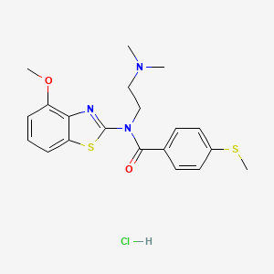 molecular formula C20H24ClN3O2S2 B2428808 N-(2-(dimethylamino)ethyl)-N-(4-methoxybenzo[d]thiazol-2-yl)-4-(methylthio)benzamide hydrochloride CAS No. 1323374-66-8