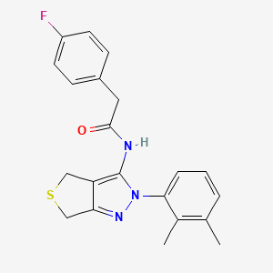 molecular formula C21H20FN3OS B2428811 N-[2-(2,3-dimethylphenyl)-4,6-dihydrothieno[3,4-c]pyrazol-3-yl]-2-(4-fluorophenyl)acetamide CAS No. 450344-33-9
