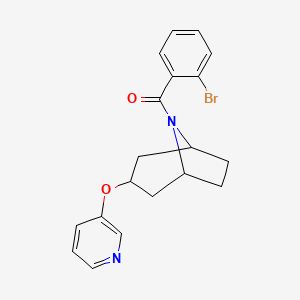 molecular formula C19H19BrN2O2 B2428812 (2-bromophenyl)((1R,5S)-3-(pyridin-3-yloxy)-8-azabicyclo[3.2.1]octan-8-yl)methanone CAS No. 2109175-49-5
