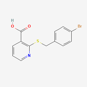 molecular formula C13H10BrNO2S B2428827 2-{[(4-Bromophenyl)methyl]sulfanyl}pyridine-3-carboxylic acid CAS No. 1016746-08-9