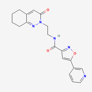 molecular formula C19H19N5O3 B2428841 N-(2-(3-oxo-5,6,7,8-tetrahydrocinnolin-2(3H)-yl)ethyl)-5-(pyridin-3-yl)isoxazole-3-carboxamide CAS No. 2034562-78-0