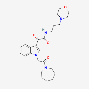 molecular formula C25H34N4O4 B2428845 2-(1-(2-(azepan-1-yl)-2-oxoethyl)-1H-indol-3-yl)-N-(3-morpholinopropyl)-2-oxoacetamide CAS No. 887211-36-1