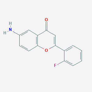 molecular formula C15H10FNO2 B2428851 6-Amino-2-(2-fluorophenyl)chromen-4-one CAS No. 923233-84-5