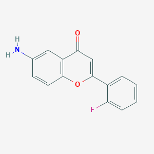 molecular formula C15H10FNO2 B2428851 6-氨基-2-(2-氟苯基)色酮-4-酮 CAS No. 923233-84-5